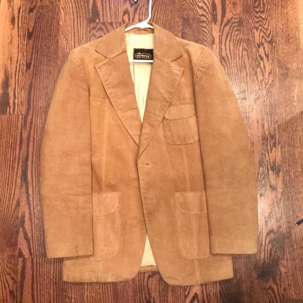 Vintage Hungarian made leather sports coat.